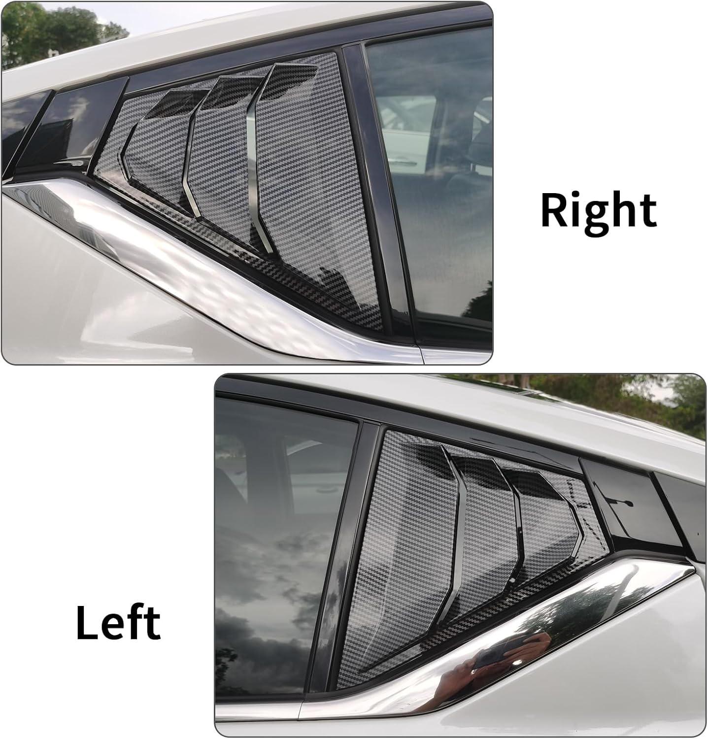 for Nissan Altima Teana 2019-2025 Rear Side Window Louvers,Sport Style Triangular Window Glass Blinds Air Vent Scoop Shades Cover Trim Blinds Auto Exterior Decorate Accessories (Carbon Fiber Color)
