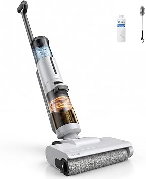 JONR 水拭き掃除機 ED12 Lite【日本最軽量】吸引・水洗い・拭き取り3in1 コードレス スティッククリーナー 20000Pa強力吸引 乾湿両用 自動洗浄 壁際1mm清掃 長時間稼働 大容量水タンク 自立式&自走式 モップ機能付き 床拭き フローリング/タイル/石床専用 絡まりゼロブラシ搭載 子どもやペットのいるご家庭に最適 お手入れ簡単 の商品画像