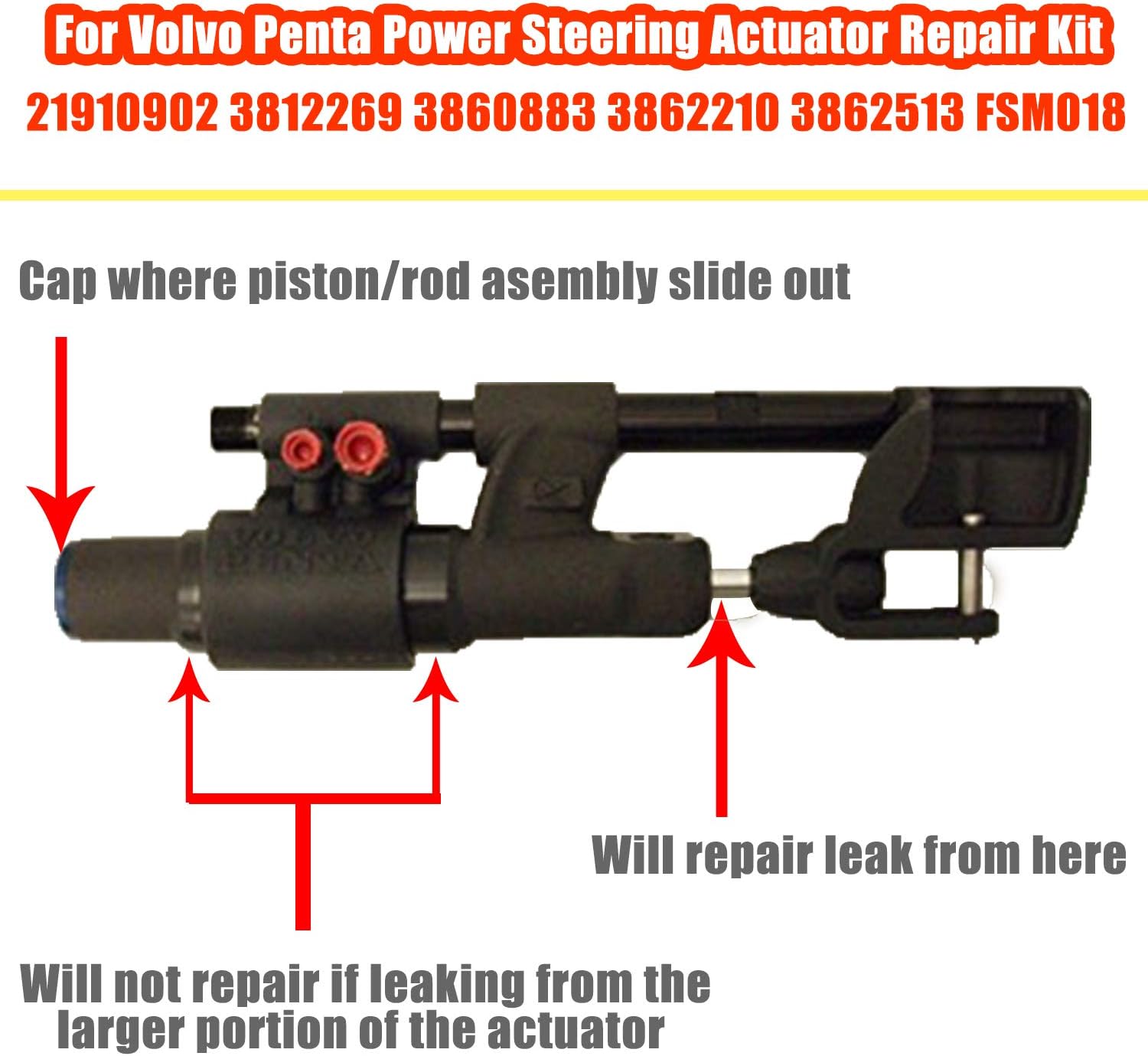 Buy For Volvo Penta Power Steering Actuator Repair Kit 21910902 3812269 3860883 3862210 3862513 Fsm018 Online In Indonesia B08n4fm83y