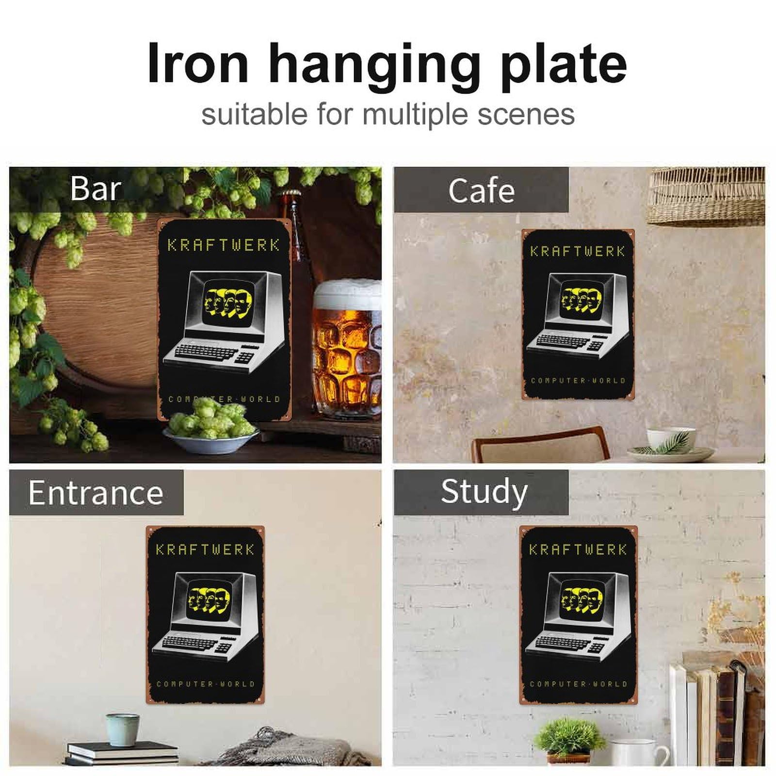 Kraftwerk Musikposter Metalldose - Vintage Wanddekoration 30,5x20,3cm Für Bar Und Wohnzimmer