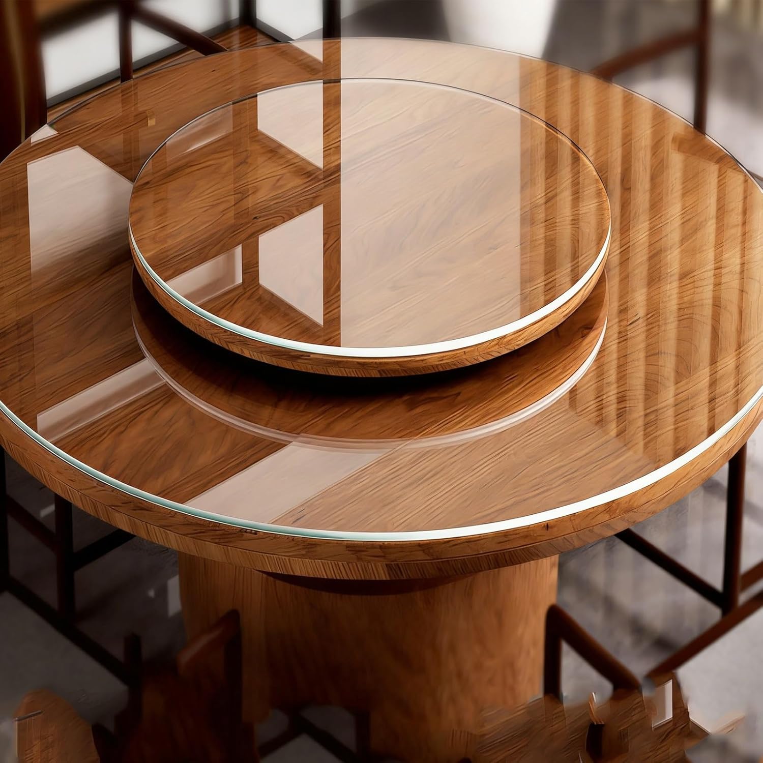 Round Glass Table Top 6mm Inch Thick Tempered Smooth Polished Edge, for Dining Table, Coffee Table, Restaurant Table, Office Table, Side Table(90CM(35IN))