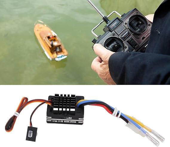 Brushedelectronicspeedcontroller, 80abrushedesc Brushedmotoresc Compatible with 540 550 750 Motor Cars Boats Tanks 6.5v5a Bec Output