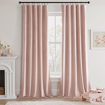 20% off: MIULEE Light Pink Velvet Curtains 84 Inch Long Luxury Super Soft Thermal Insulated Blackout Curtains …