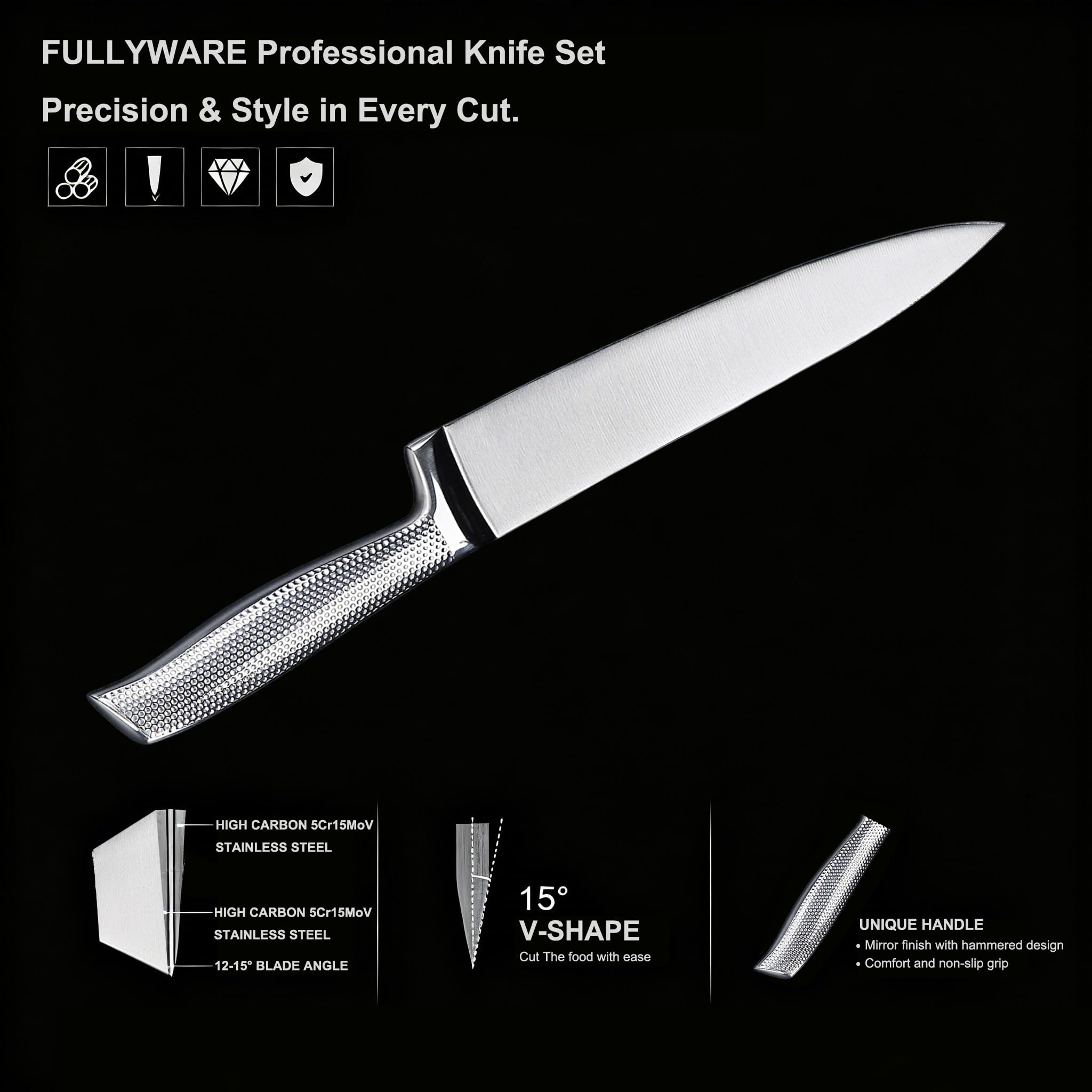 3PC Chef Knife Set, Sharp Kitchen Knife Set — Amazon image 3