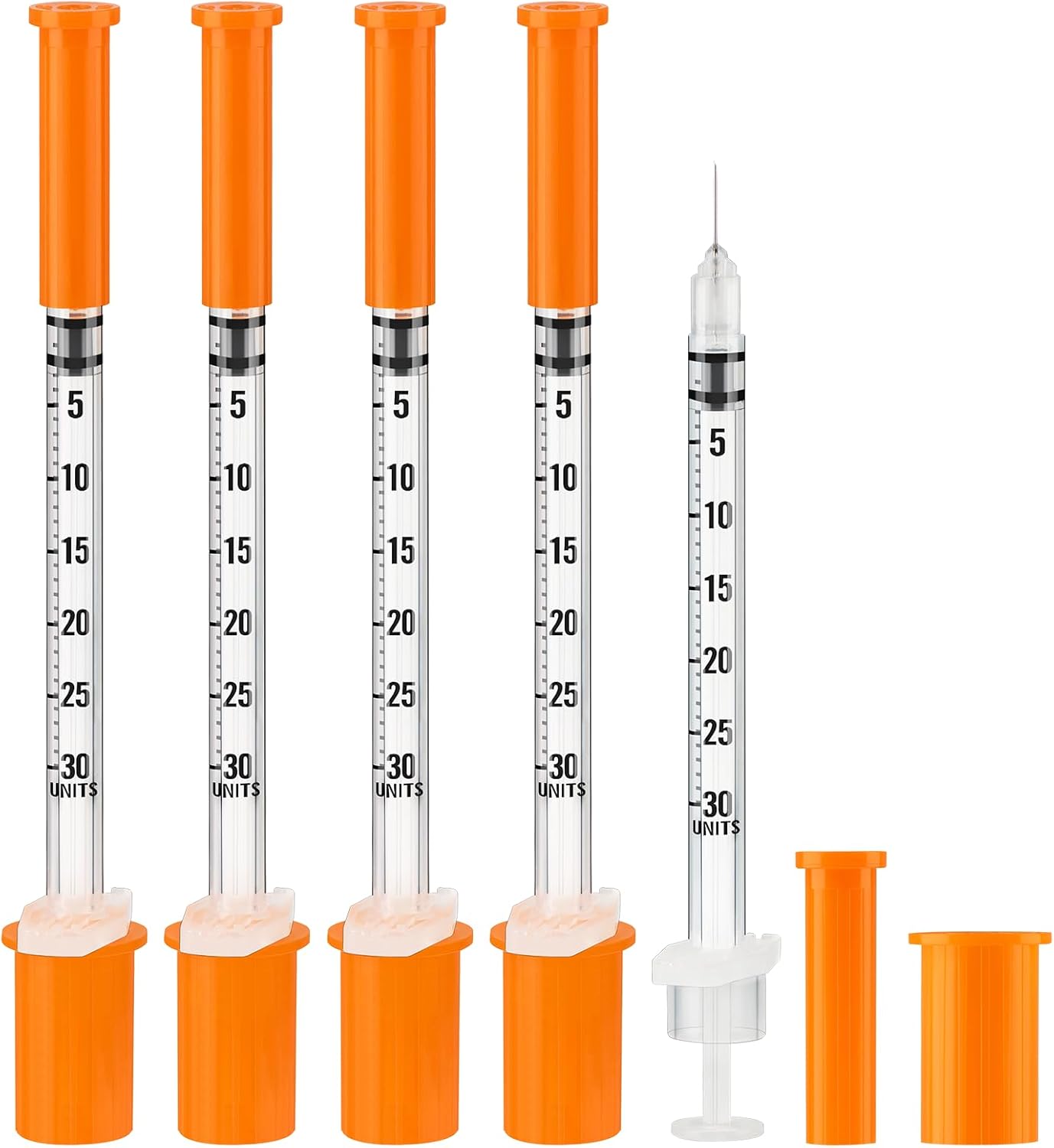 100 Pack 0.3ml/cc 31G 5/16Inch Syringes, Lab Syringes, Individual Package