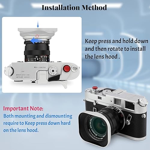 Miniatura 3 de Haoge LH-ZV06 - Parasol metálico para Carl Zeiss Distagon T 2.821 0.827 in f2.8 ZM, C Biogon T 4.521 0.827 in f4.5 ZM, 2.825 0.984 in f2.8 ZM, 2.828