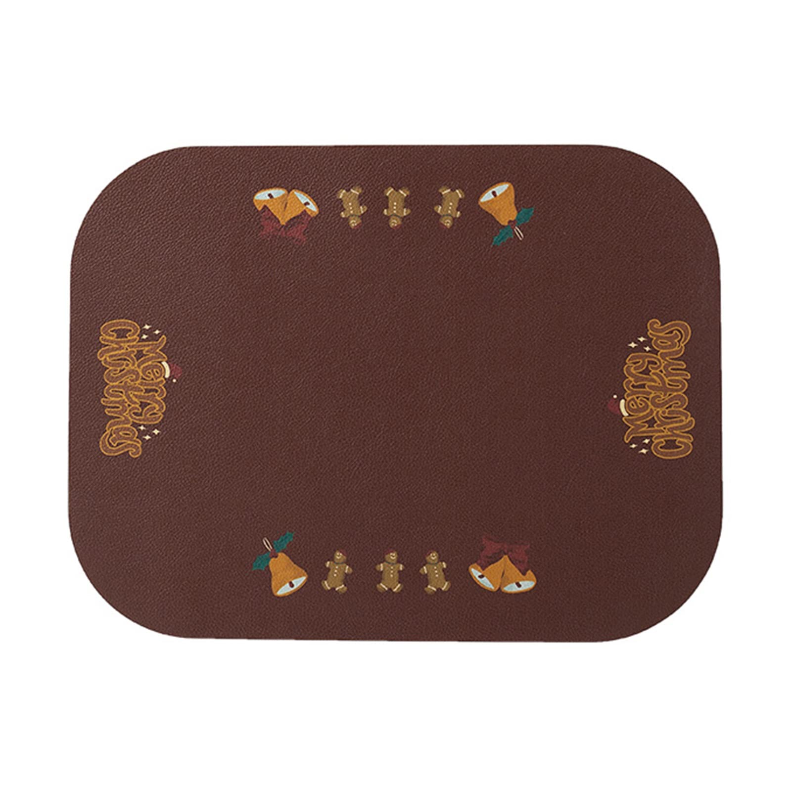 RENRUIRUI- Set De 6 Sets De Table De Noël, Cuir PU, Résistant À La Chaleur, Lavable Et Facile À Nettoyer, Set De Table Thème Joyeux Noël Pour La Décoration De Fête De Noël D'hiver (Color : Style b)