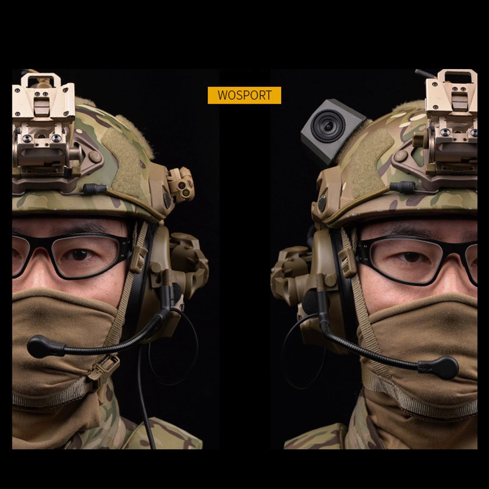Cuffie per Comunicazione, Cuffie antirumore per la Protezione dell'Udito da Cantiere, Microfono Intercambiabile Sinistro e Destro per Casco Personalizzabile, con