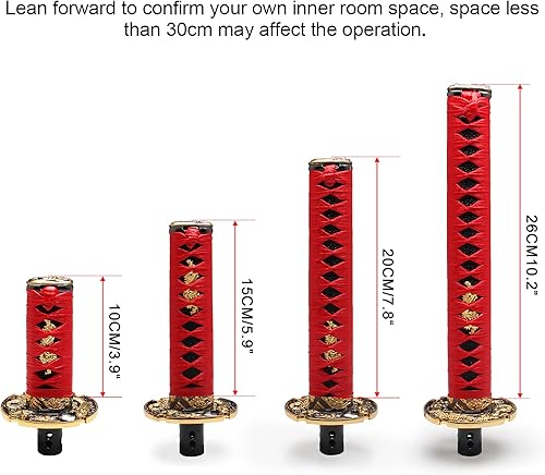 Miniatura 9 de Katana - Pomo de palanca de cambios automática para bloqueo y botón de transmisión automática, espada samurái, palanca de cambios individual color