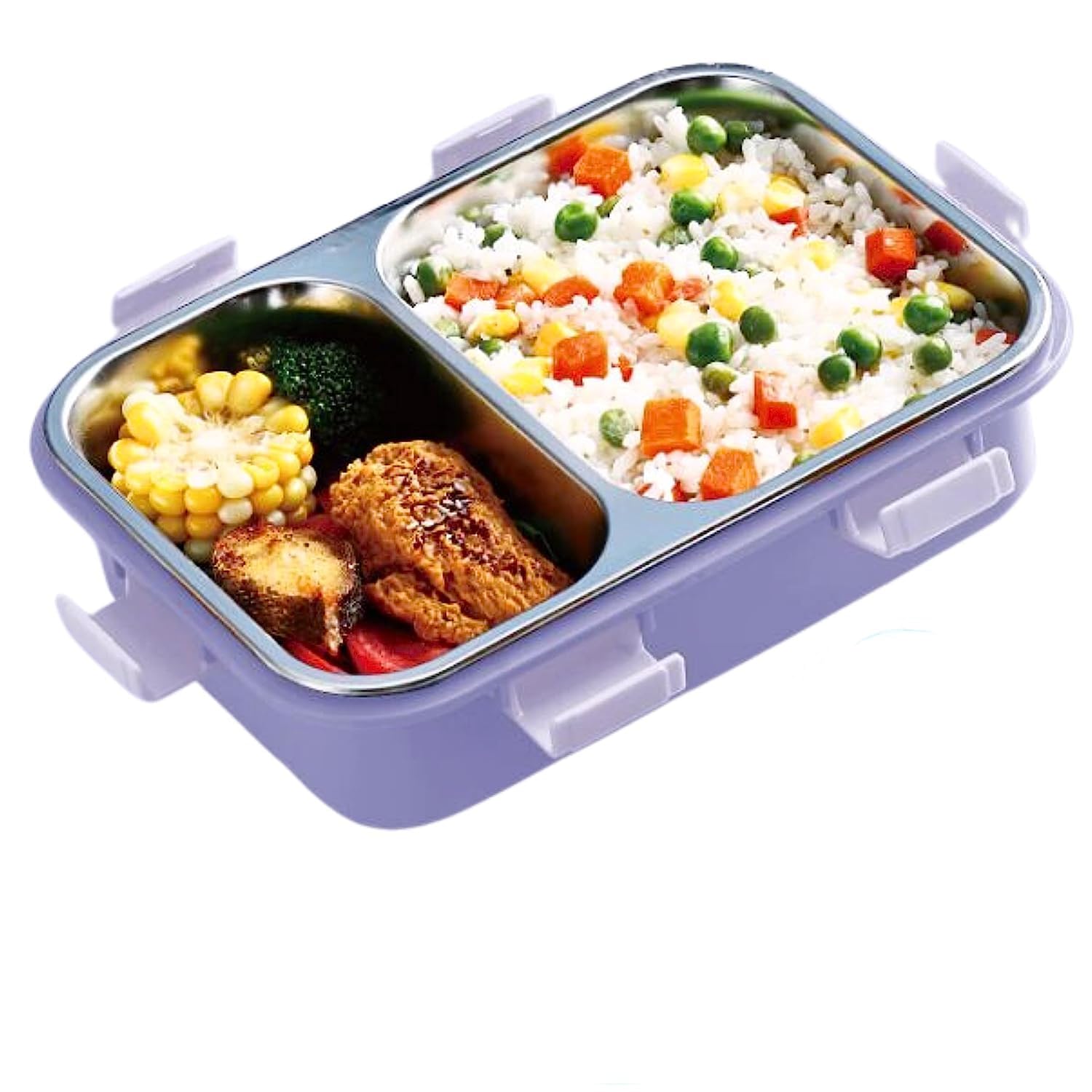 Buy Adichai Steel Lunch Tiffin Box for Kids, School & Office, 2 ...