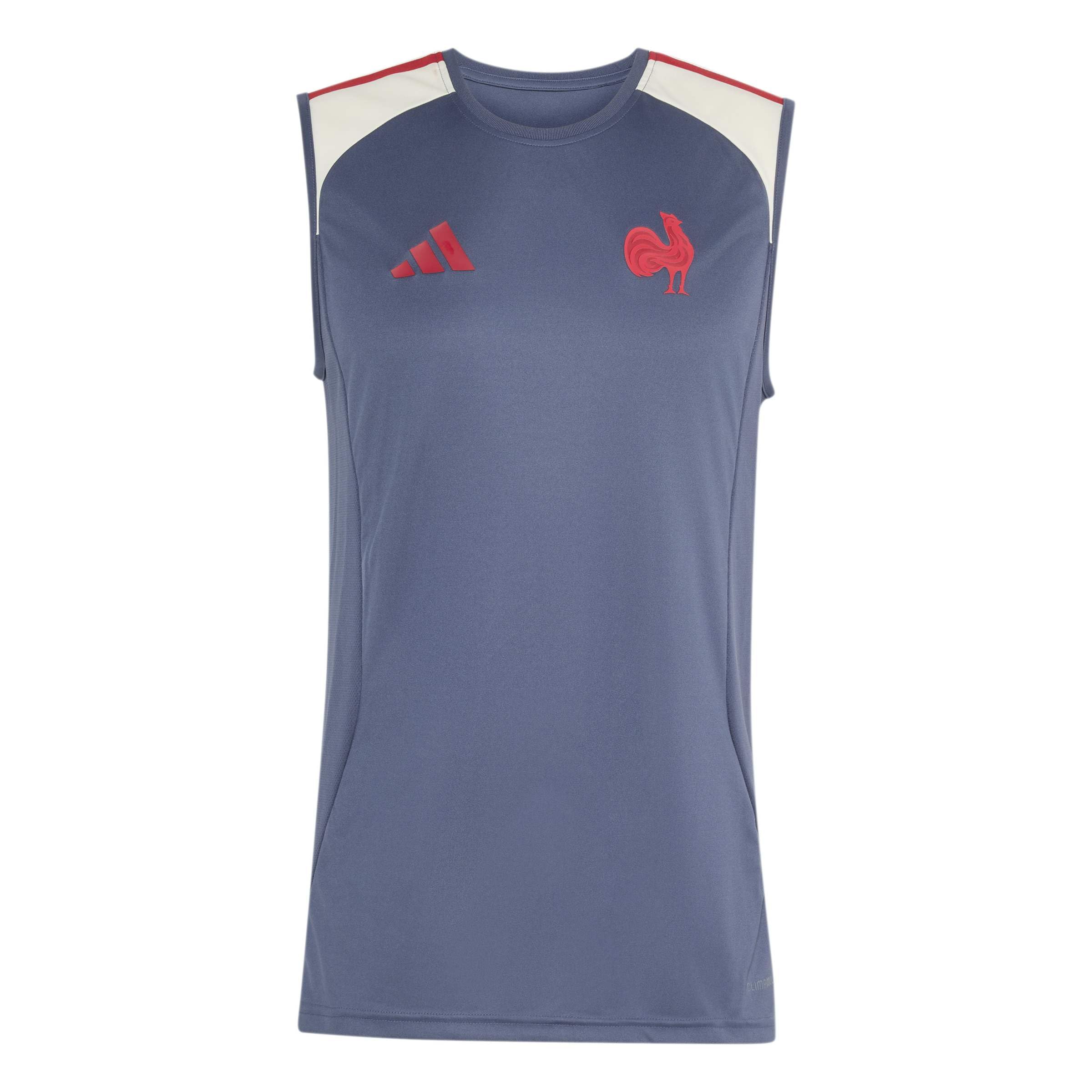 adidas Men's France Rugby Singlet Shirt, Shadow Navy/Cream White, XS