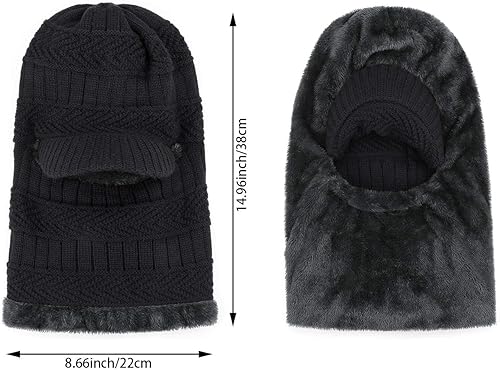 Miniatura 3 de Gorro tejido de invierno estilo pasamontañas, cálida máscara para ciclismo o esquí, talla universal
