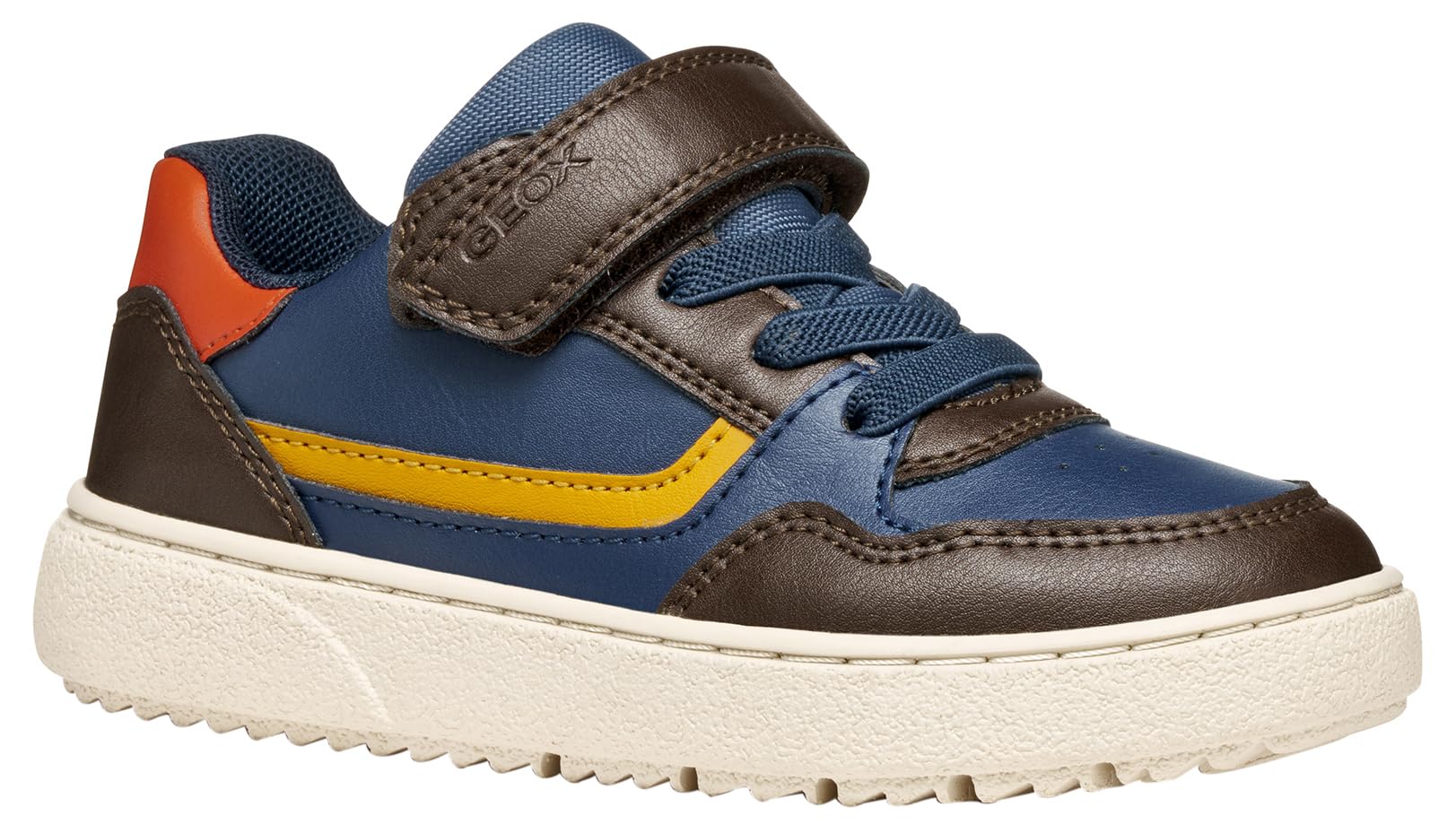 Geox J THELEVEN BOY Sneaker, Brown/Navy, 7.5 UK Child