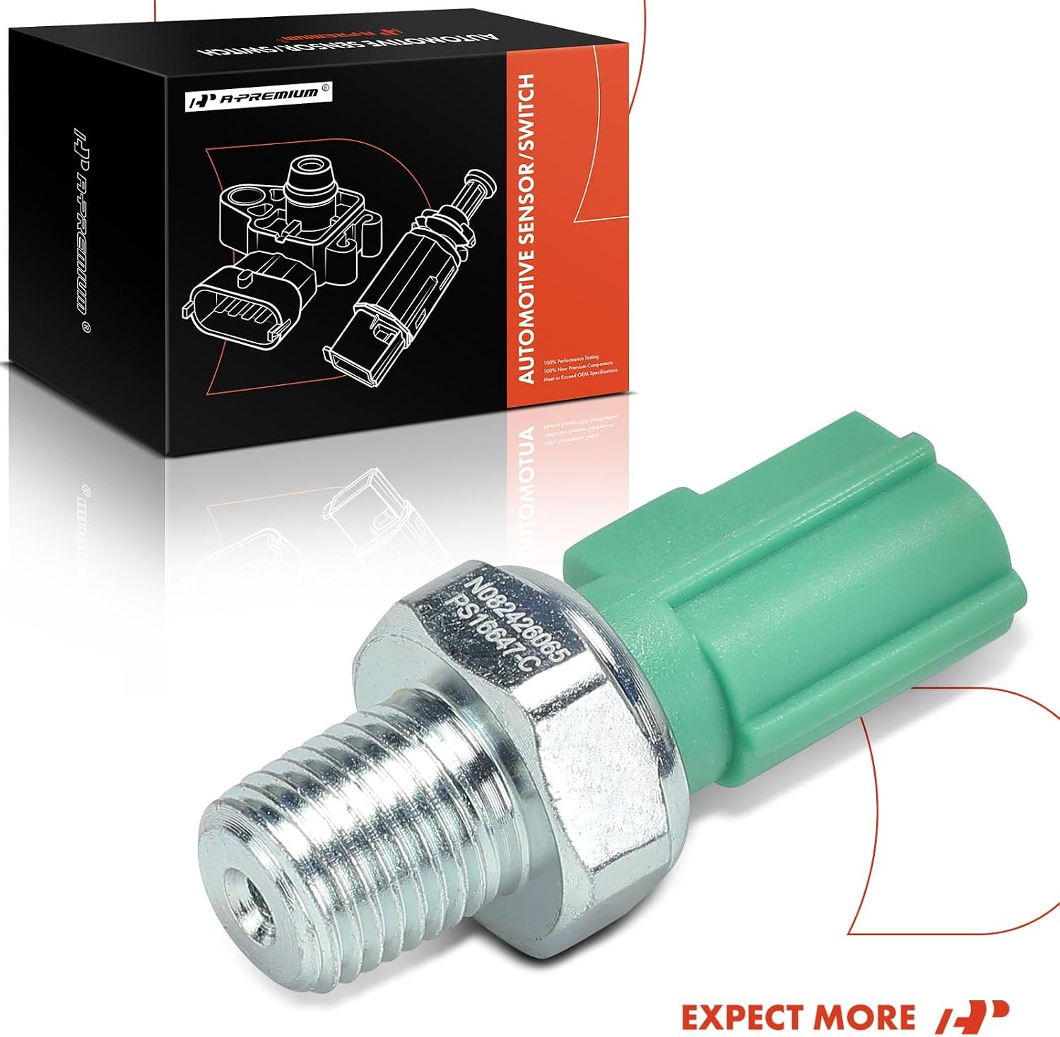 A-Premium Engine Oil Pressure Sensor [1 Pin] Compatible with Mazda 3 2004-2013, 6 2003-2008, 5, MX-5 Miata, CX-7, Tribute, 3 Sport & Land Rover Range Rover Evoque, Discovery Sport, LR2, 2.0L 2.3L 2.5L