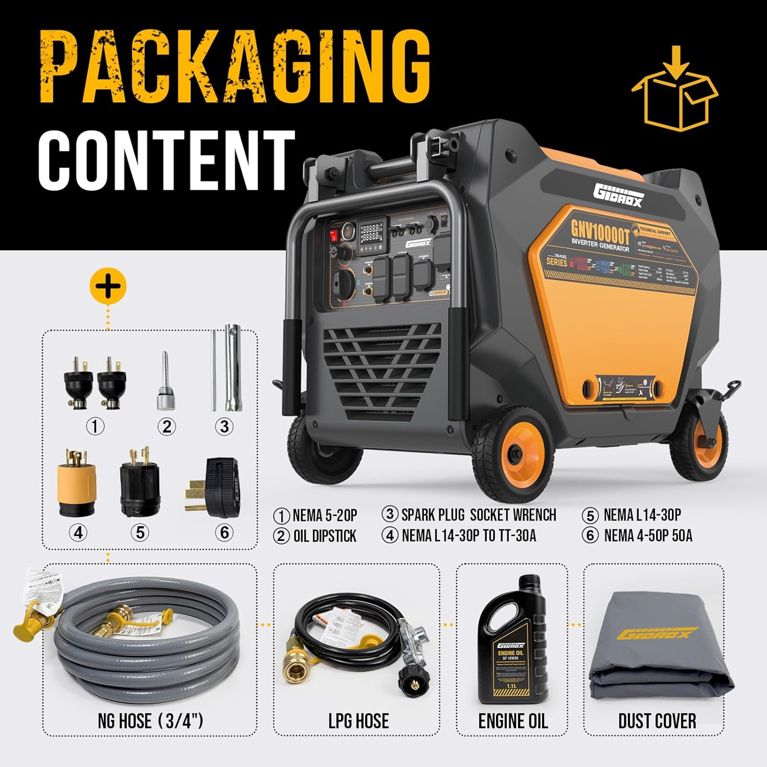 Gidrox Generator Packaging Content