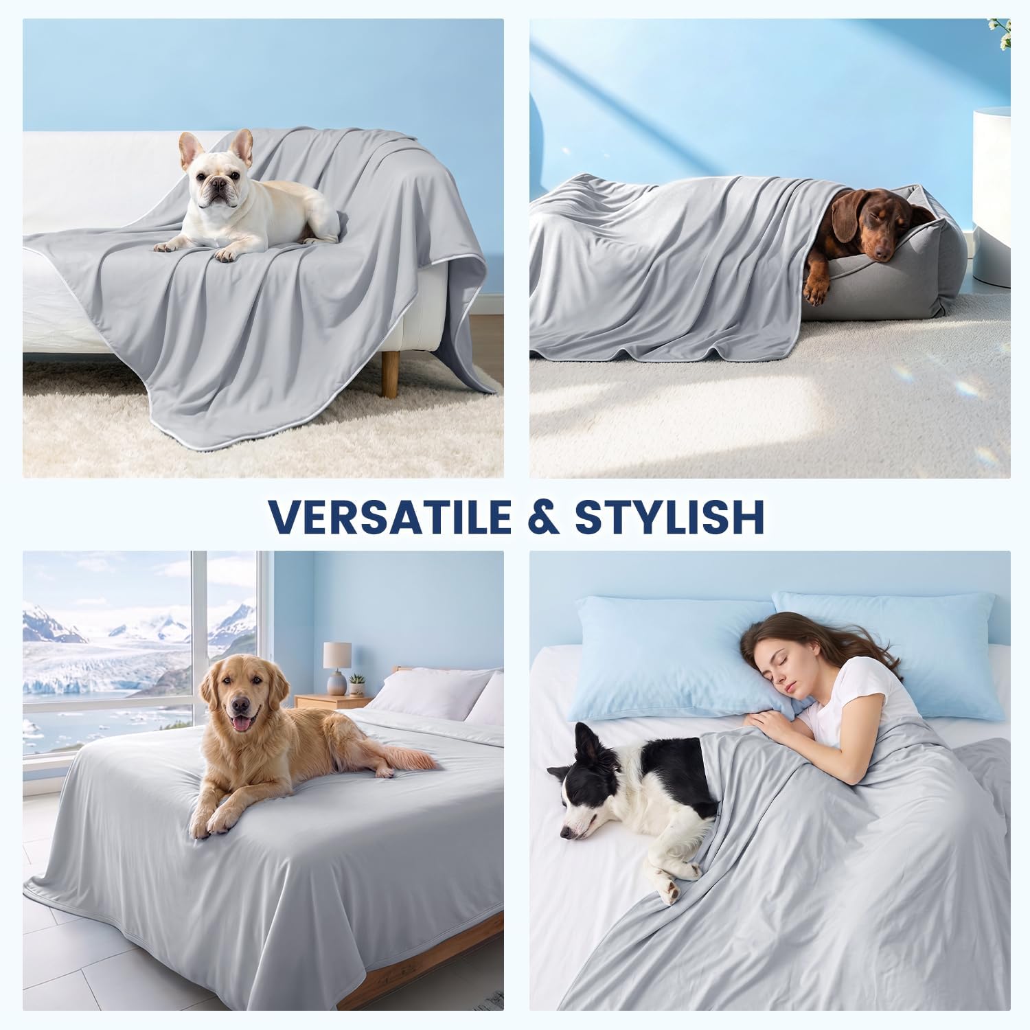Mora Pets Cooling Blanket for Small Dogs Lightweight Soft Gray 29x40 Inch image 5