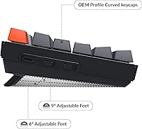 Vista 4 de Keychron K8 Teclado mecánico inalámbrico sin teclas para Mac retroiluminación blanca Bluetooth multitarea teclado de juego con cable tipo C