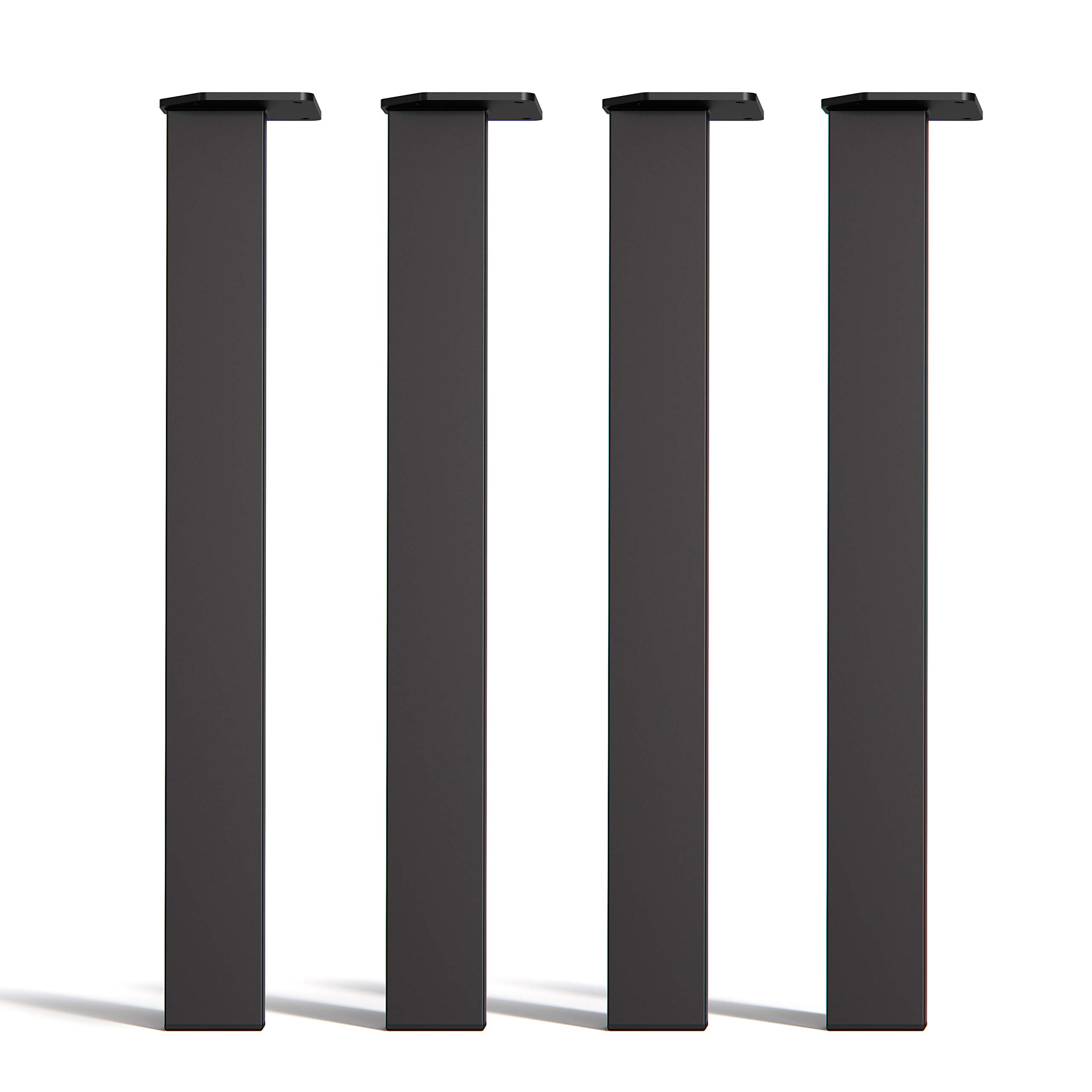 The Hairpin Leg Co. [HLC] 4 x Single Pin Table Legs - Modern Box Design - Desk/Dining Table [28"/71cm,Black]