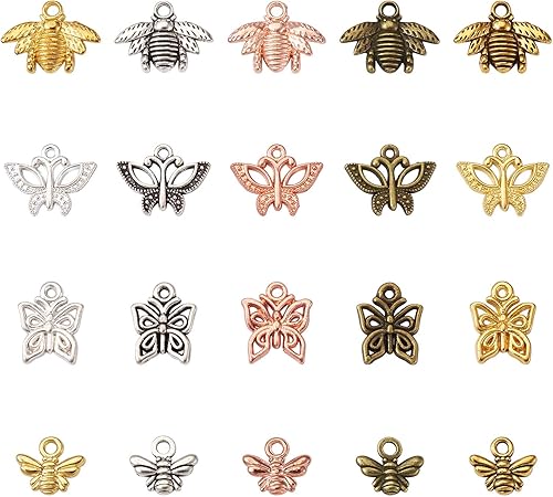 Vista 64 de Dijes de bisel de espalda abierta de estilo surtido, colgantes de marco hueco de metal, dijes de flores prensadas para hacer joyas de resina UV DIY