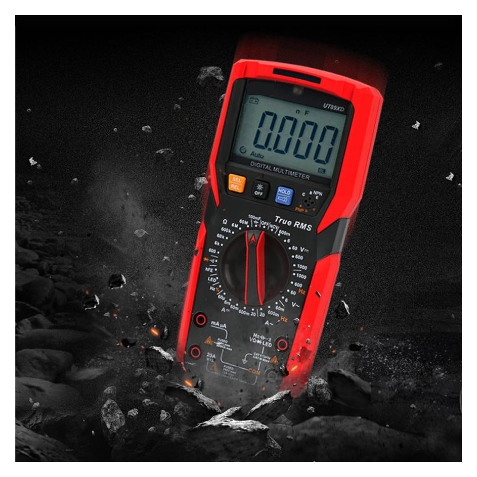 Multimetr Profesjonalny Tester Cyfrowy Polimetr Woltomierz AC DC Amperomierz Elektryk Multi Meter Szybko Dokładnie Łatwy Odczyt(89XD)