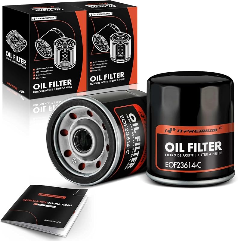 Filtro de óleo A-Premium spin-on com elemento semissintético para Ford e outros veículos – Pacote com 2