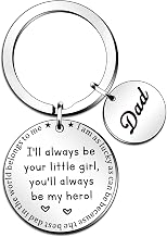 QMVMV Dad keyring Father’s Day Gift from Daughter - I'll Always Be Your Little Girl, You Will Always Be My Hero Keychain