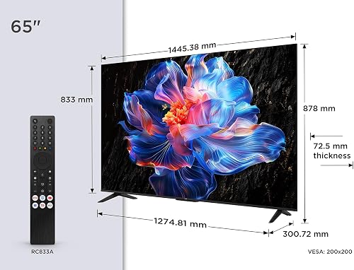 TCL 65V6C 65 Pouces Direct LED Smart TV 4K HDR Powered by Google (Dolby Audio, Motion Clarity, Compatible avec Google Assistant & Alexa, 2025 New Model) - 3