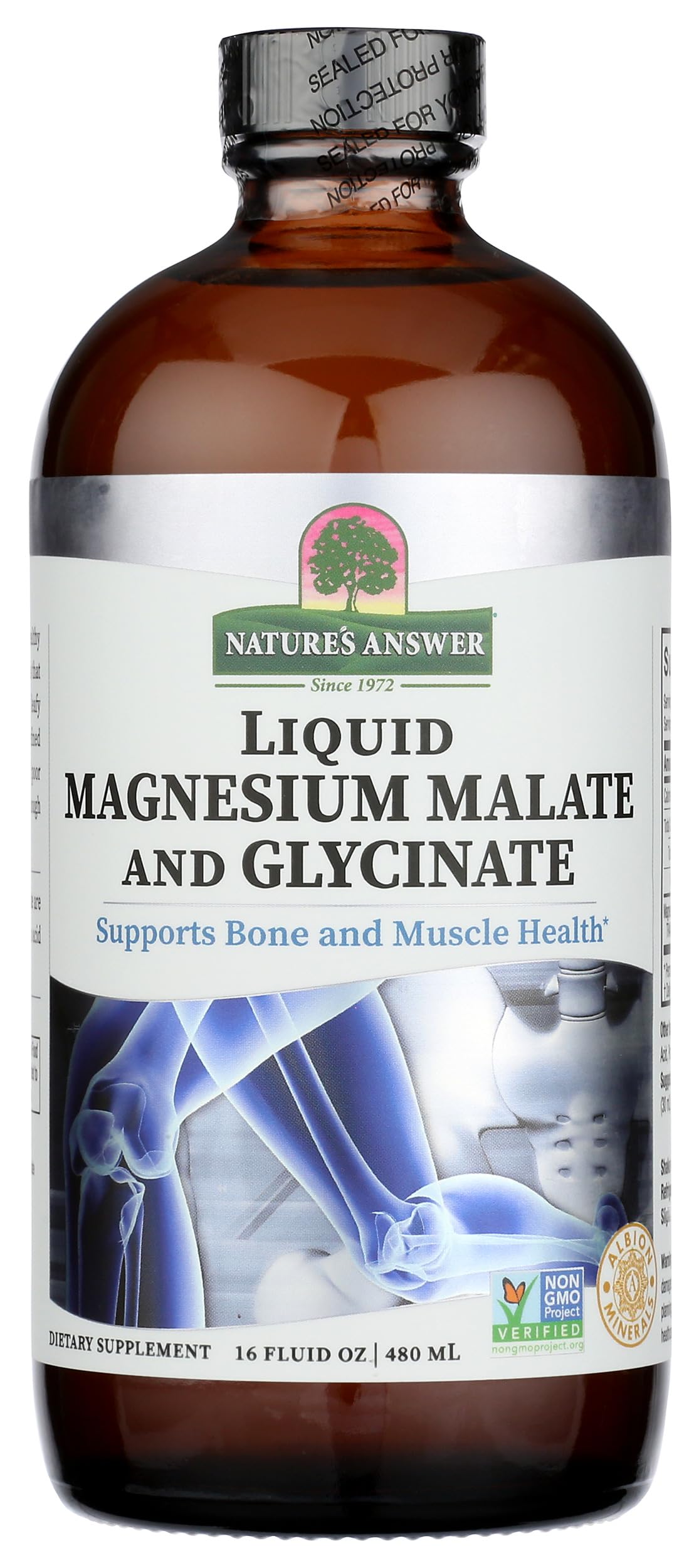 Liquid Magnesium Malate and Glycinate | Supports Healthy Bone & Muscle Function | Promotes Healthy Cardiovascular Function | Gluten-Free & Vegan 16oz
