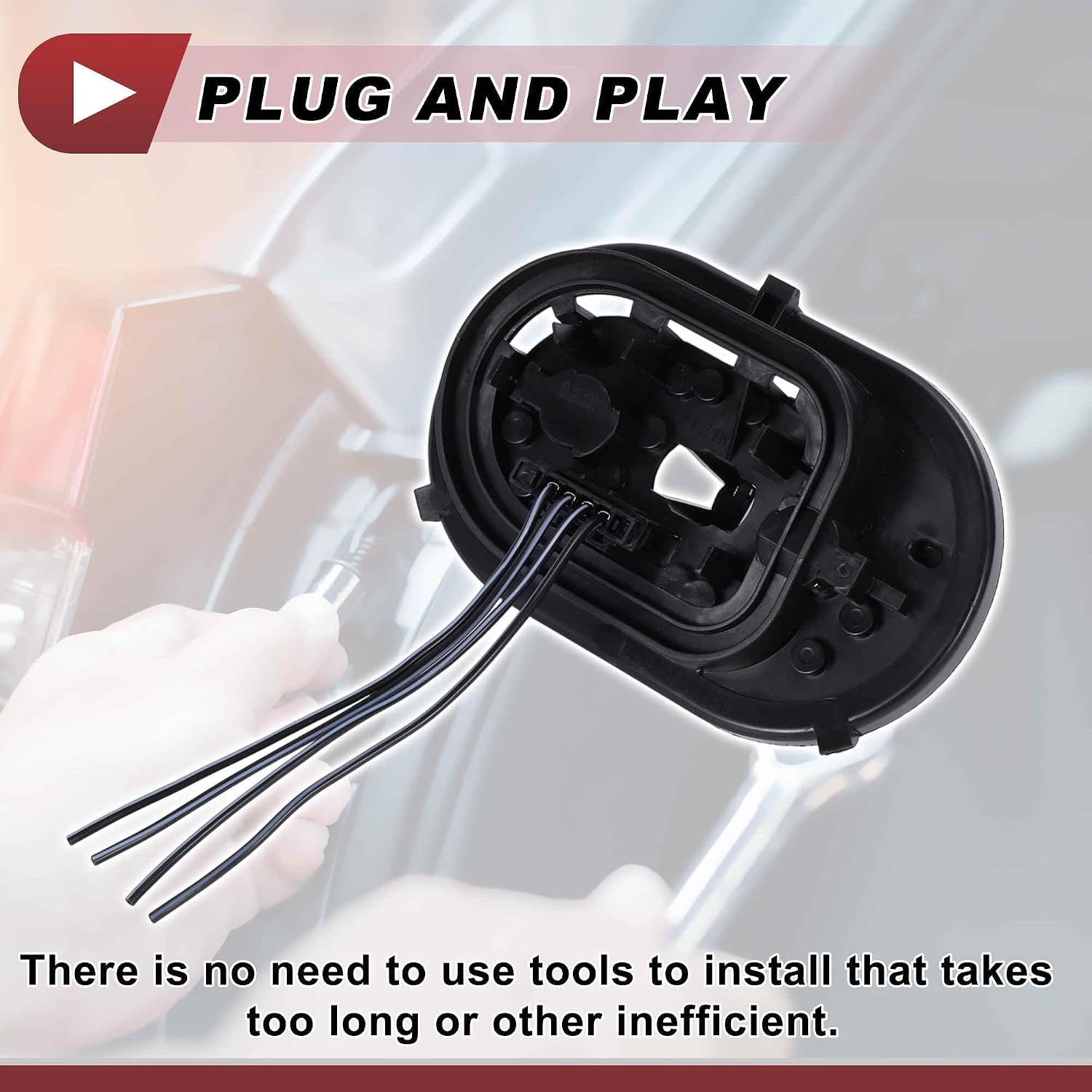 Right Tail Light Socket Wiring for Volkswagen Tiguan 5N Halogen Lamp Vehicles 08-12 No.5ND945258 Lamp Bulb Pigtail Connector Harness Pre-Wired Plug