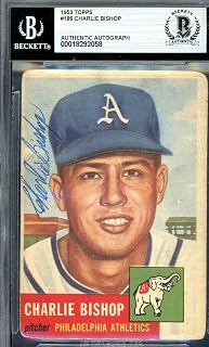 Charlie Bishop Beckett BAS Signed 1953 Topps Rookie Autograph