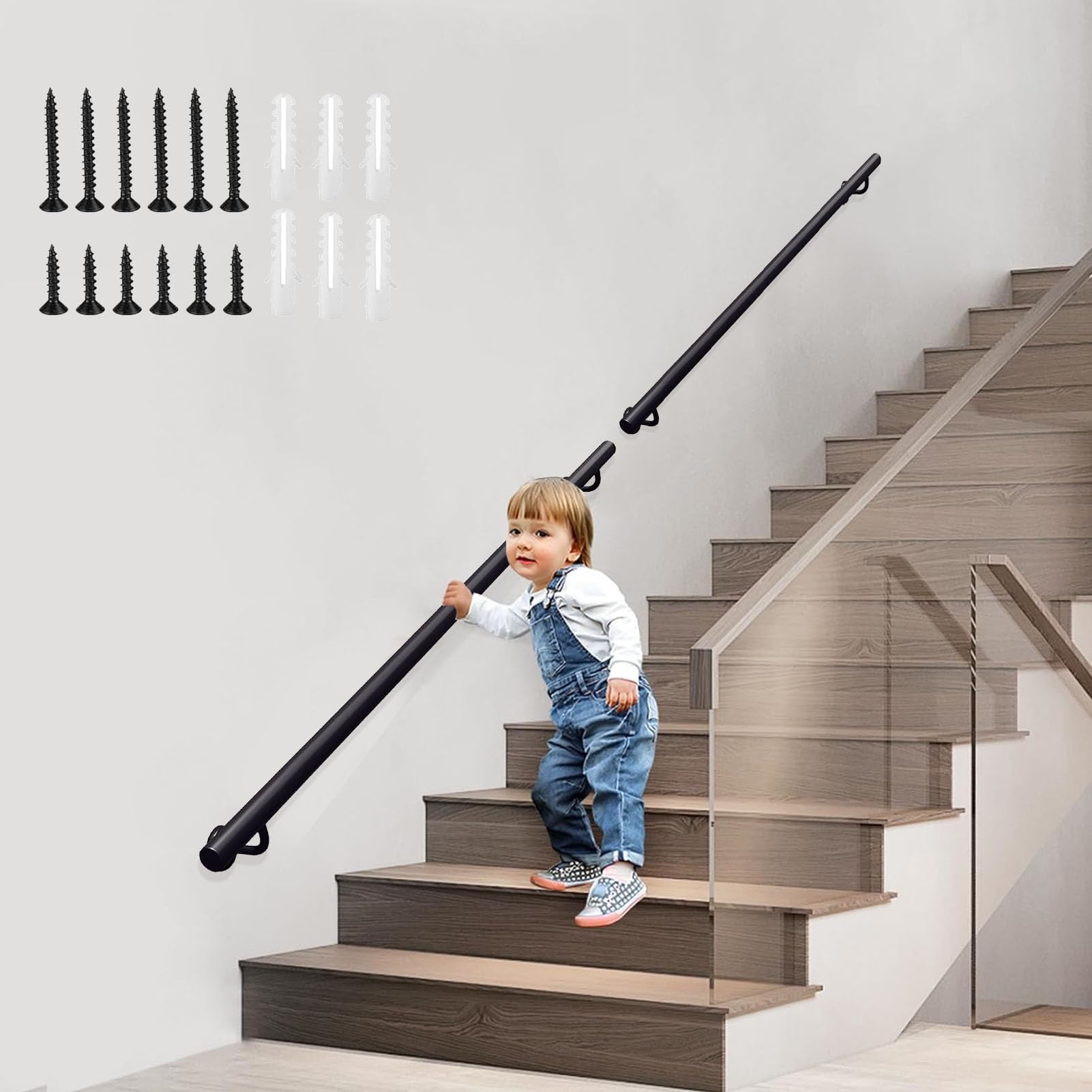 Barre d'appui escalier en fer contre les chutes pour enfants et personnes âgées