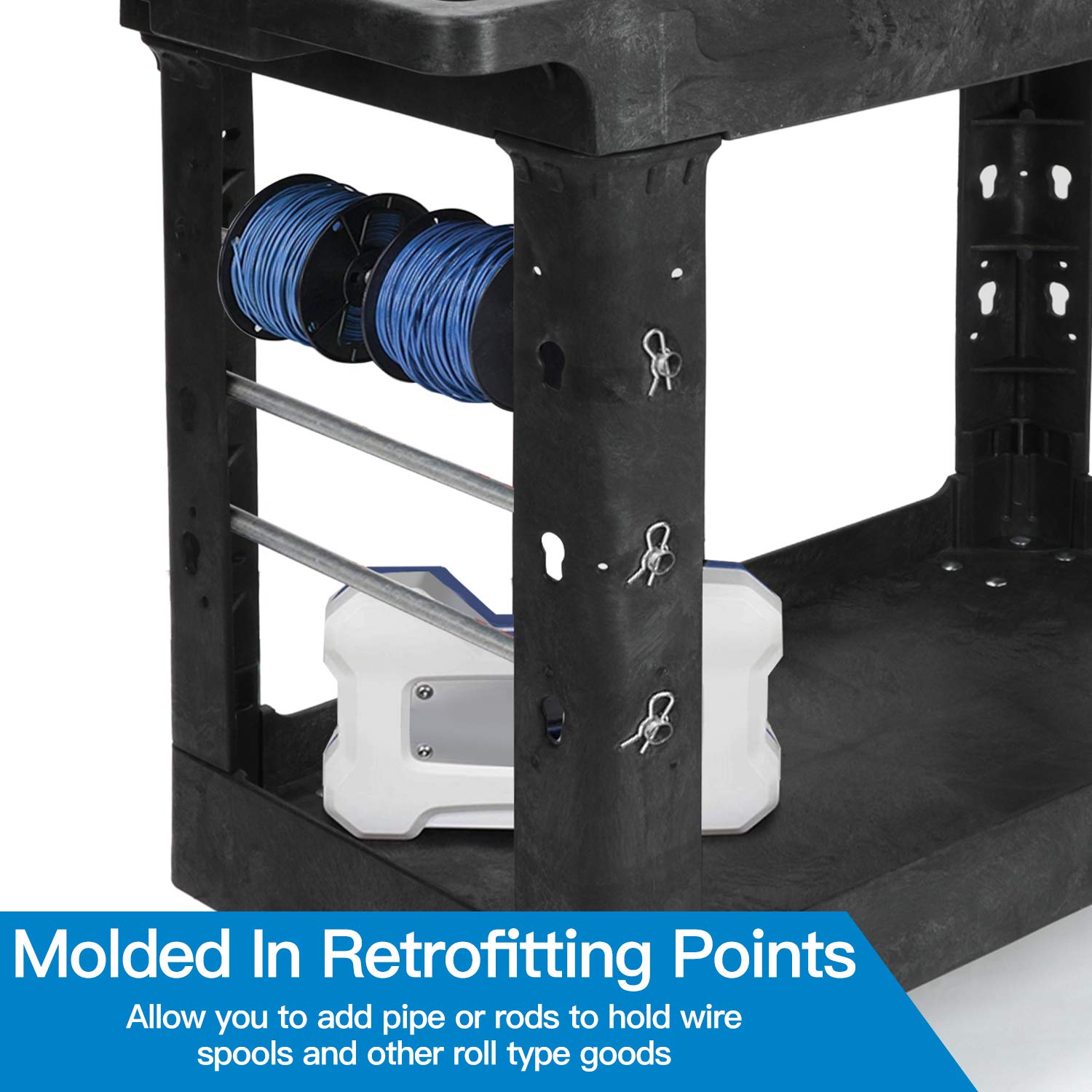 Pipishell Work Cart Tub Storage 34 x 17 Inch Heavy Duty Utility Cart