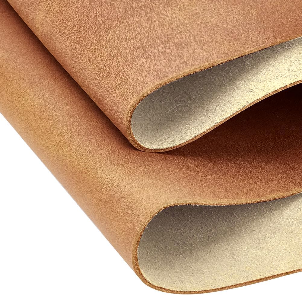 NBEADS Cowhide Leather Sheets, 12" x 24" Tooling Cowhide Craft Leather Pieces for Crafts Tooling Sewing Hobby Workshop, Peru, 2mm Thick