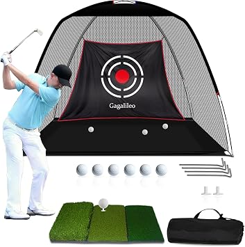 Gagalileo Golf Hitting Net for Backyard Driving 10x7FT Set Gift for Golfer