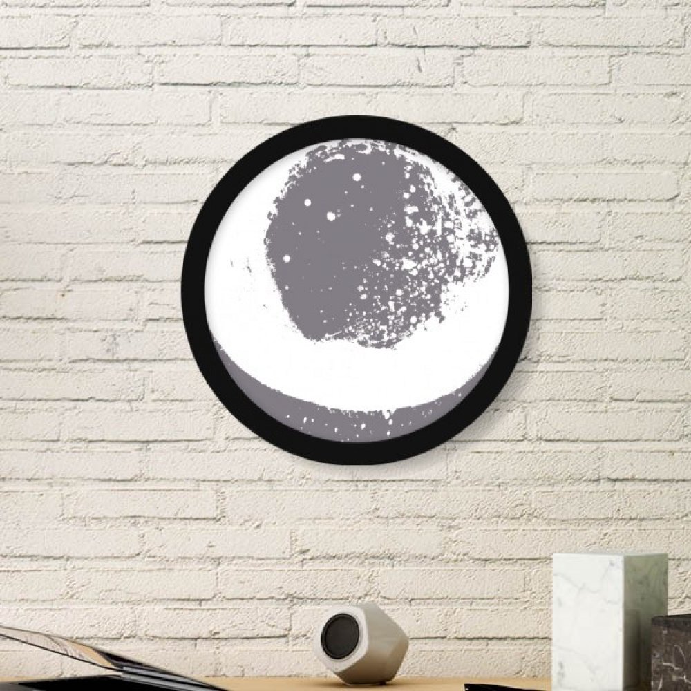 Peinture cadre photo ronde en bois suspension murale facile noir
