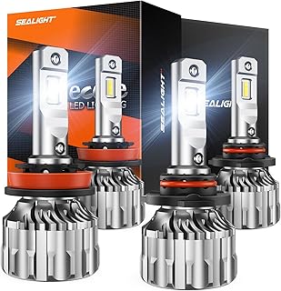 SEALIGHT 4-Pack Combo H8/H9/H11 & 9005/HB3 LED Fog Light Bulbs (66,000LM)