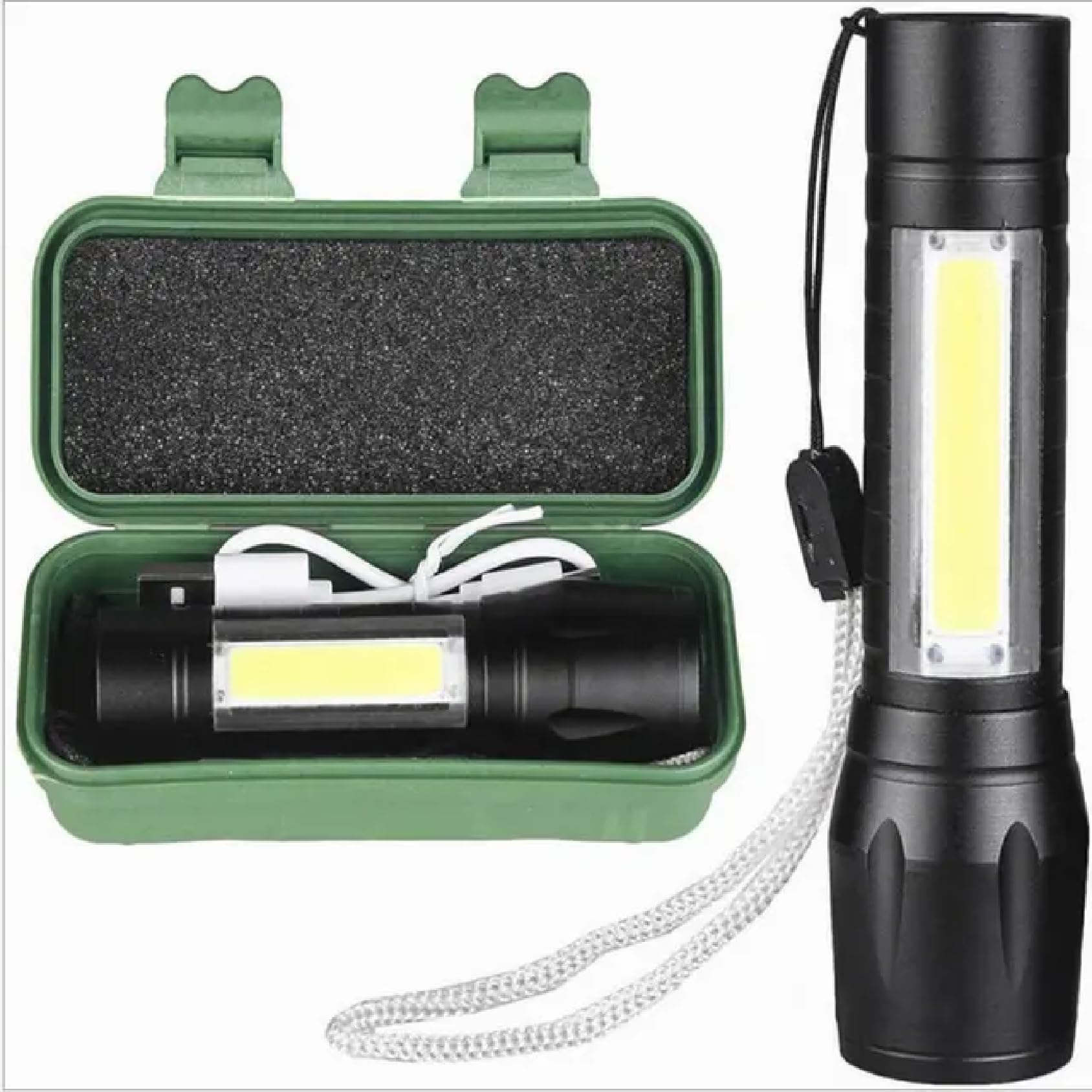 VTH USB Rechargeable Waterproof Mini LED Flashlight/Torch Light with 3 Modes of Light Flashing (B0CJP1P9C3) Amazon Price History, Amazon Price Tracker