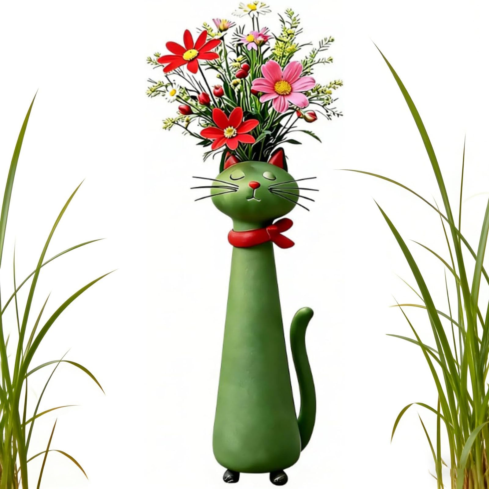 Vase de chat en résine cadeau fait main unique pour deuil