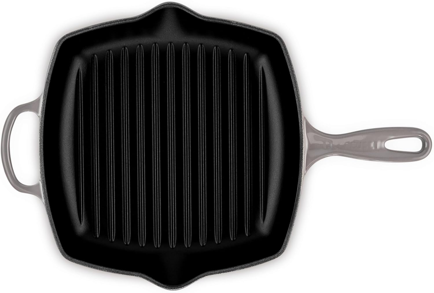 Le Creuset Enameled Cast Iron Signature Square Skillet Grill, 10.25", Oyster - Image 4