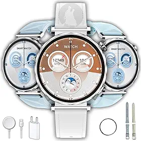 Relógio Smartwatch Feminino Microwear GT5 Mini 2026 Tela 41, GPS, 2 Pulseiras, Bluetooth, IP68 (Prata)