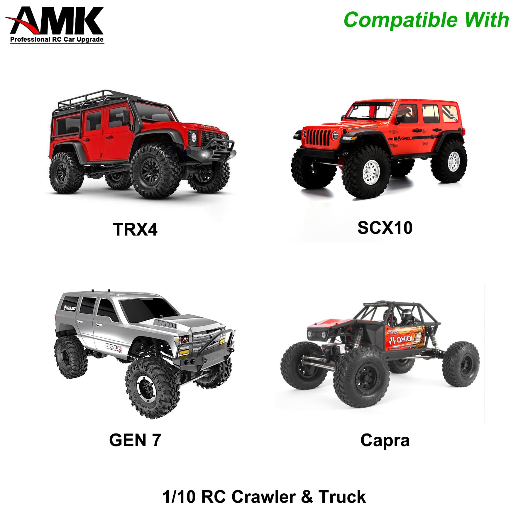 AMK Aluminum SCX10 Bumper D-Ring Winch Tow Hook Drop Hitch 1/10 RC Crawler Accessories TRX4 Upgrades for TRX6 Wrangler Gladiator Element Enduro TF2 Gen7 Gen8 (Dark Blue(Fr+Rr))