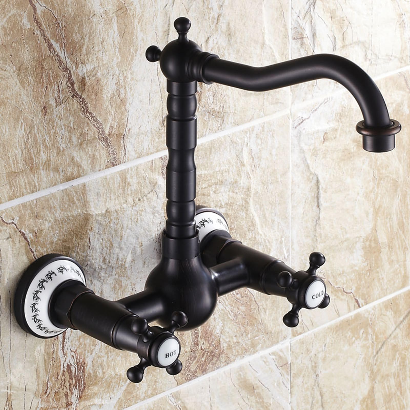 Robinet de lavabo pour salle de bain rétro style rétro chic noir
