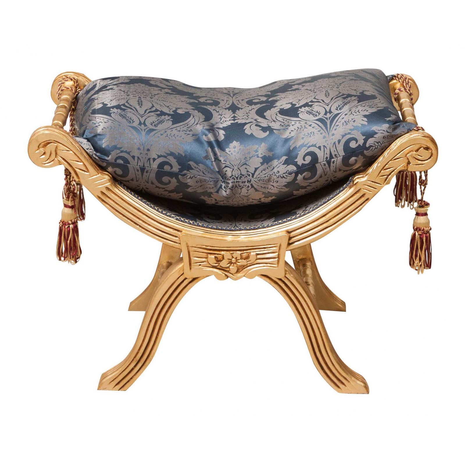 Biscottini Sillón Dormitorio 75x45x53 cm | Banco de Entrada Estilo Louis XVI | Banco Inferior Cama y reposapiés | Muebles barrocos