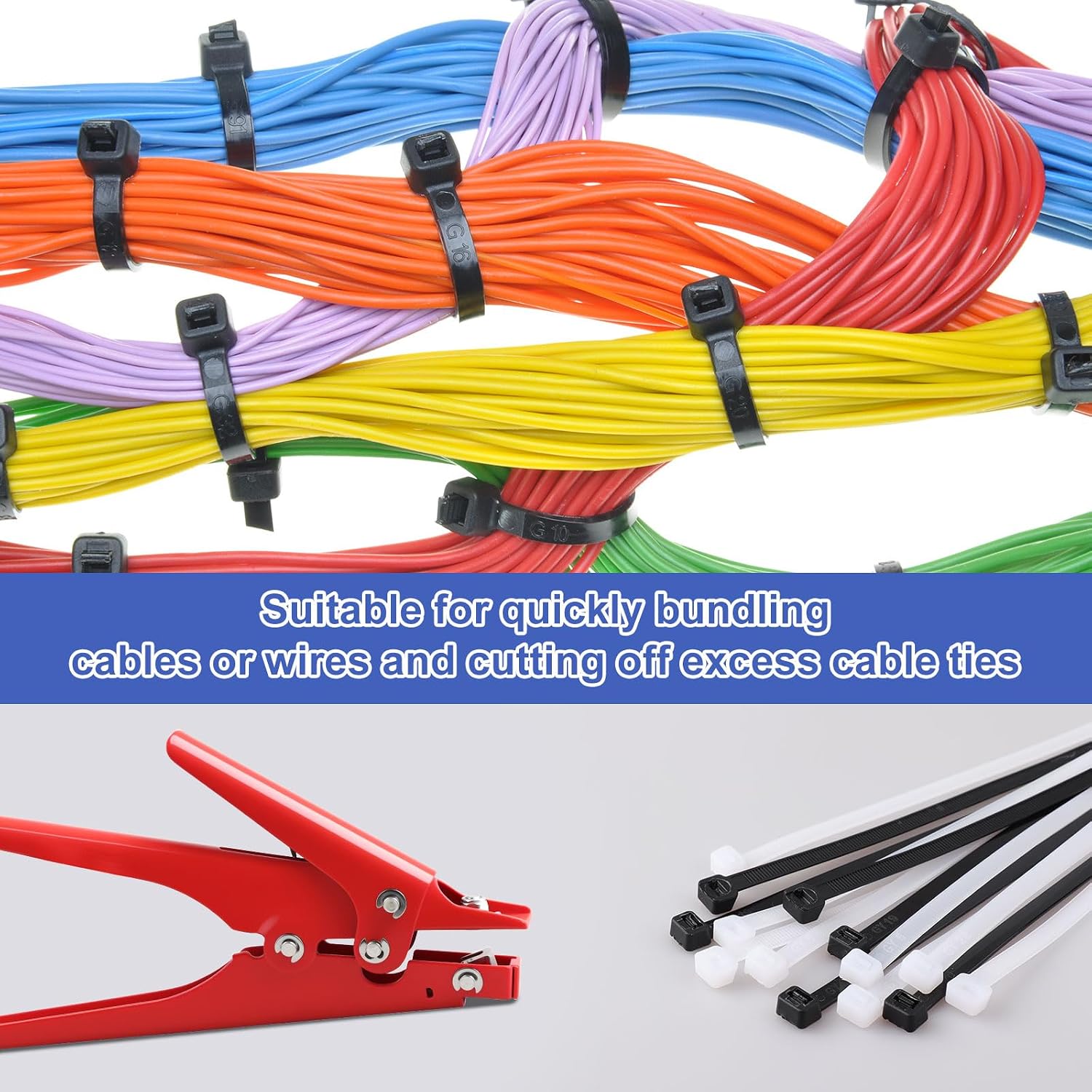 WMT Zip Tie Gun, Cable Tie Tightening Cutter for 2.4-9mm Nylon Zip Ties image 5