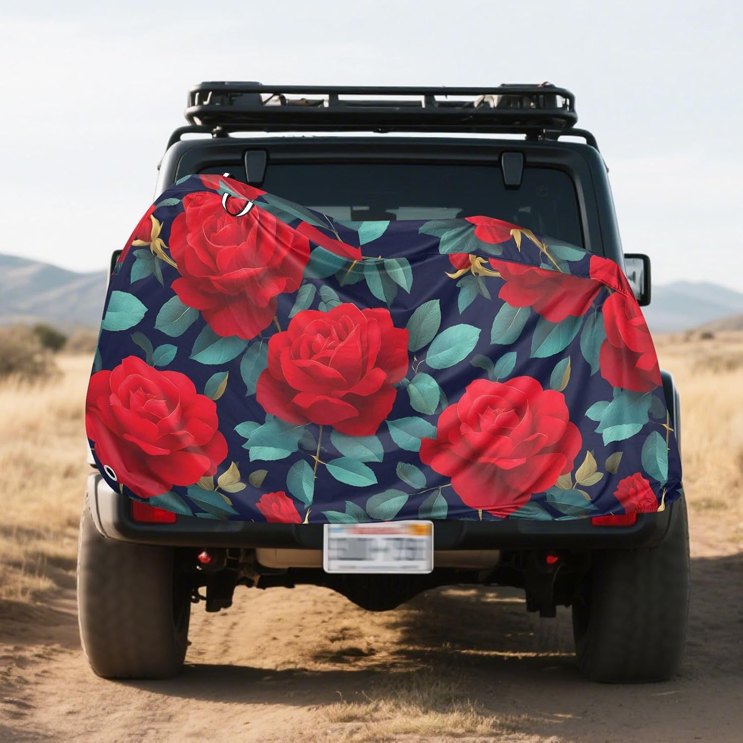 ALAZA Red Rose Flowers Bike Cover Waterproof Outdoor Ebike Bicycle Covers Tarp Protection for 1/2 Bikes, Sun UV Dust Wind Proof