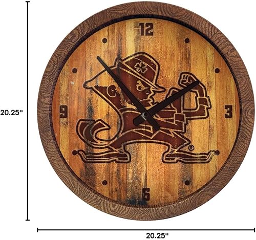 Miniatura 421 de The Fan-Brand NCAA Oklahoma Sooners: Faux Barrel Top Wall Clock Sports Team Bar Sign Décor - Home Man Cave, Party Decoration - Made On Demand