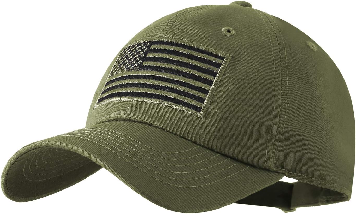 American Flag Baseball Cap for Men Women Low Profile USA Army Tactical Operator Military Plain Dad Hat