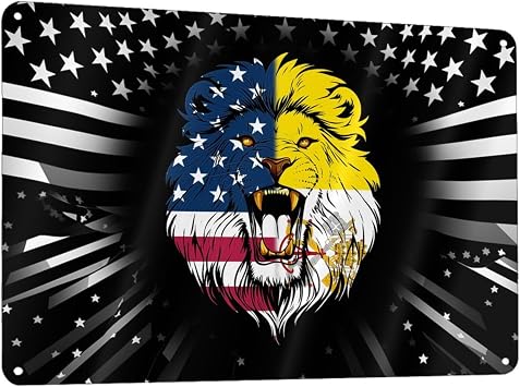 Vatican Usa Flag Vatican City Lion Face Outdoor Sign 12x8 In Waterproof Notice Board Pre-Drilled Holes Home Business Public Area67