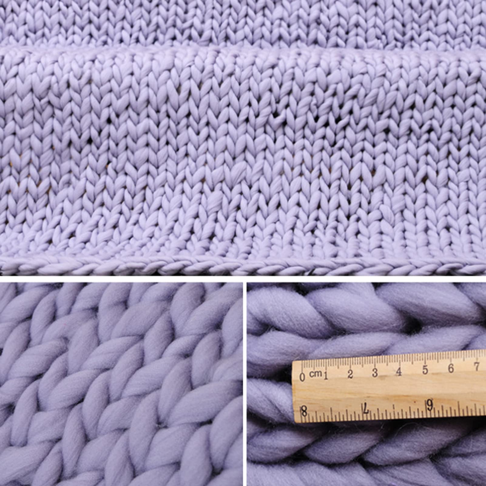 Coperta in lana grossa lavorata a maglia, 120 x 150 cm, morbida ciniglia, per decorazione domestica, 100 x 120 cm