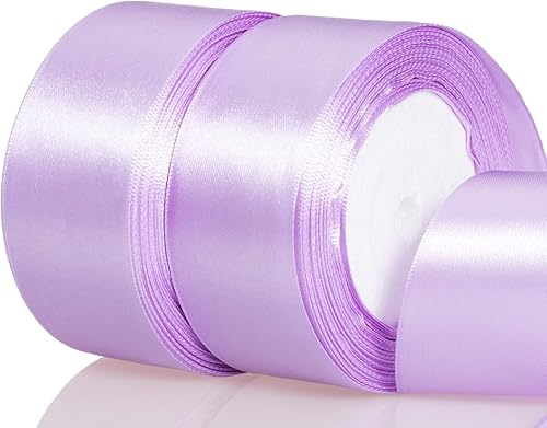 ATRBB Cinta de satén lila de 1 12 pulgadas, cinta de tela sólida de 50 yardas para envolver regalos, ramos, bodas y decoración del hogar, 25